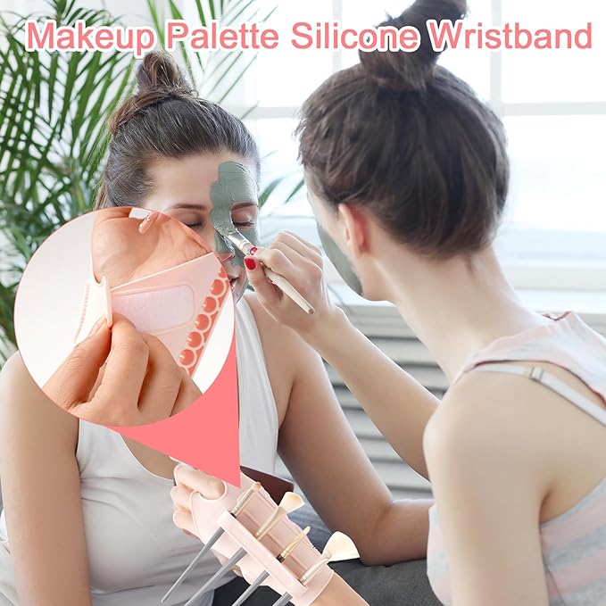 Makeup Mixing Palette Wrist Strap,Foldable Makeup Brush Storage Palette,Silicone Hand Wrist Makeup mixing tray Draw Assistance Tool for Small to Medium Brush