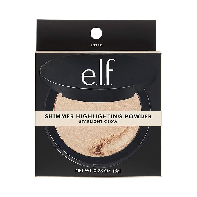 e.l.f. Cosmetics Shimmer Highlighting Powder, Illuminating Face Makeup, Starlight Glow, 1 Count