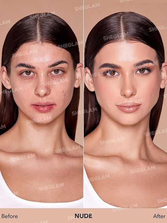 SHEGLAM Skinfinite Flawless Dewy Hydrating Foundation Full Coverage Liquid Foundation - Nude