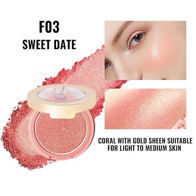 Oulac Coral Blush Makeup Set, Blush &Highlighter