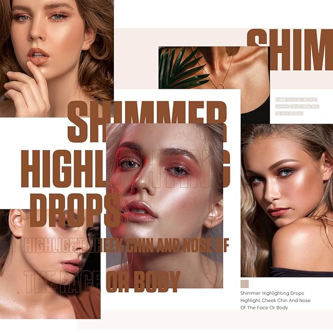 MAEPEOR Shimmer Body Luminizer 5 Colors Moisturizing Glow Illuminator Smooth and Non-sticky Summer Highlighter For Face and Body (80ML, 01 Silver)