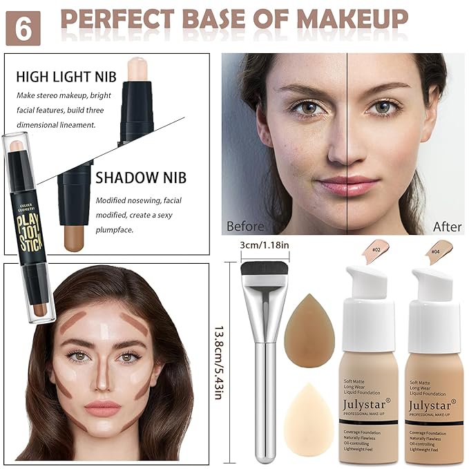 All in One Makeup Kit for Women & Teens - Full Cosmetics Kit with Everything for Beginners & Professionals - 12-Shimmer