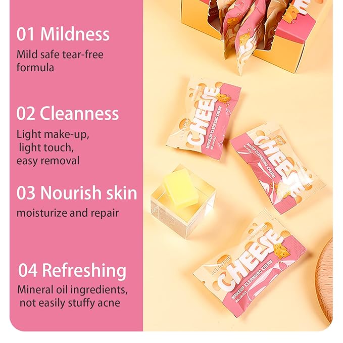 Travel Size Face Cleansing Balm Makeup Remover Gentle Nourishing Facial Cleansing Melting Balm to Oil Mild Eye Lip Face 3-in-1 Refreshing Clean Balm Makeup Remover Oil Set for All Skin -8pcs