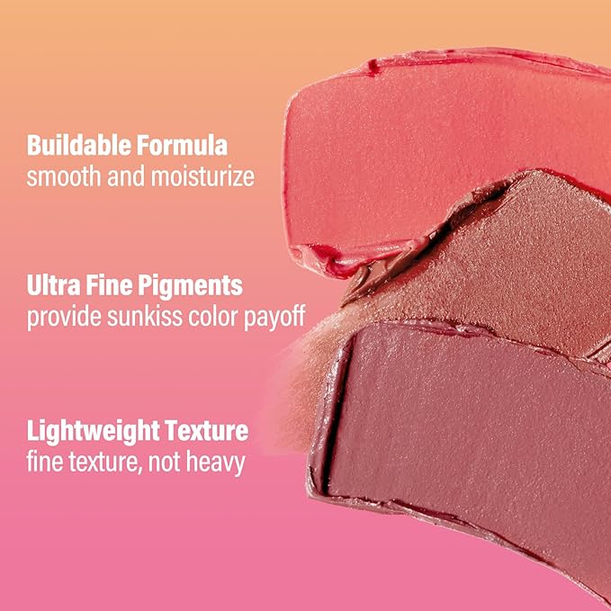 Sun Kissed Blush Face Bronzer Stick For Cheeks, Lips, Long-Lasting, Blendable, Vegan Makeup For All Skin Tones, 01 Morning, 0.21 Oz