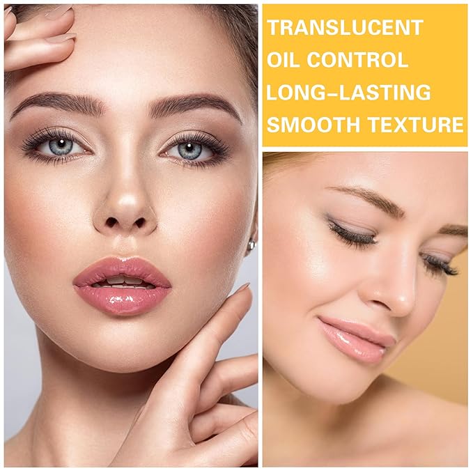 Setting Powder Sunscreen Powder Mineral Powder SPF 35, Natural Flawless Smooth Soft Matte Oil Control Brighten Concealer Translucent Powder Setting Powder Makeup With Sunscreen Brush #01 Translucent