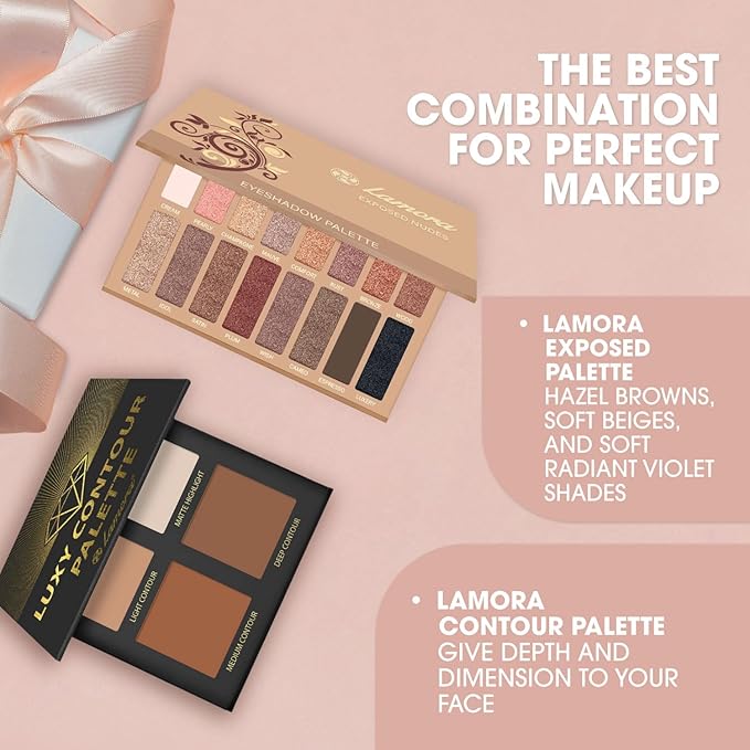 Lamora Eyeshadow Palette (Exposed) with Powder Contour Palette