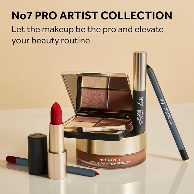 No7 Pro Artist Eyeshadow Palette - High-Pigment Eye Makeup with a Lasting Finish & Blendable Formula - Includes Matte & Shimmer Eyeshadow to Create Versatile Looks - Center of Attention (0.25 oz)