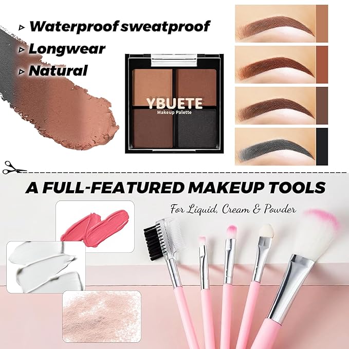 Makeup Kit for Teens Girls Women, Travel & Portable Makeup Set, Cosmetic Bundle with Foundation, Eyeshadow, Lipstick, Eyeliner & Mascara