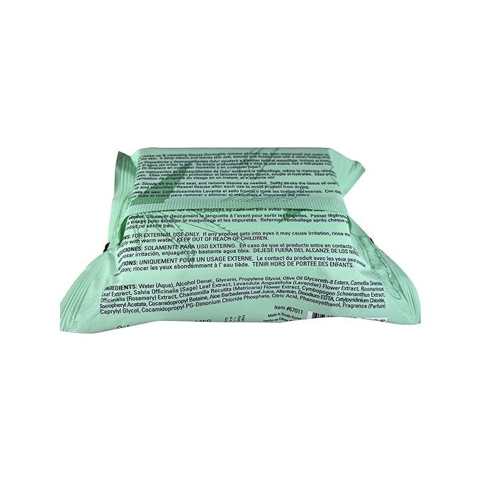 Cala Aloe vera make-up remover cleansing tissues 30 count, 30 Count