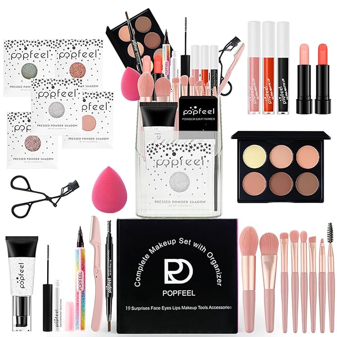 All in One Makeup Kit for Women Full Kit, Travel Gift Sets Including Organizer, Eye Shadow, Lipstick, Eyeliner, Mascara, Powder Puff, Brushes and More for Girls Teens