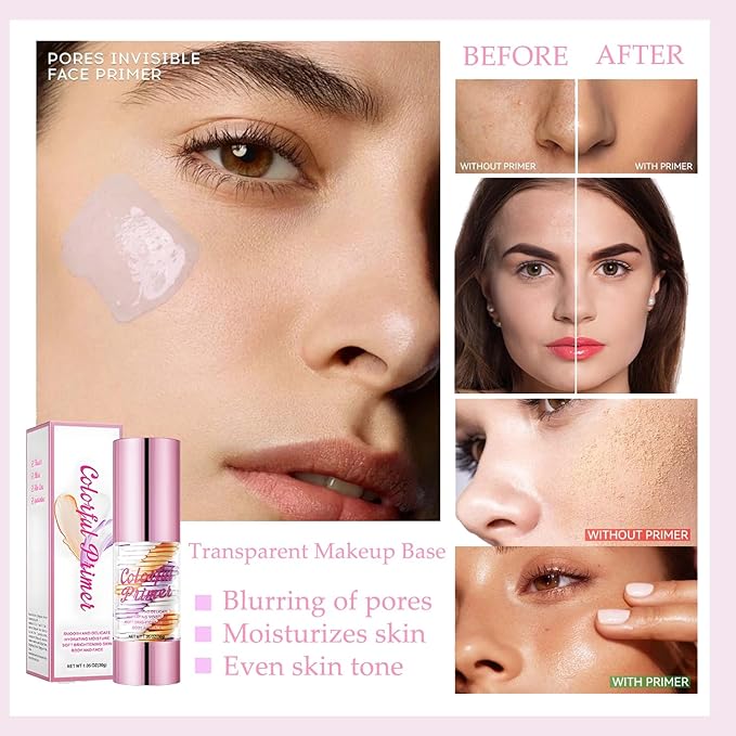 One Step Poreless Face Primer,Hydrating Face Primer For Smoothing Skin, Makeup Base, Fills In Pores & Fine Lines, Cruelty-Free, Lightweight and Non-greasy Translucent Finish