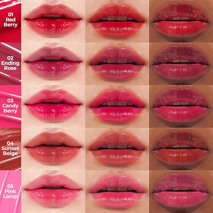 Pudding Glow Korean Lip Tint (05 PINK LAMP) + Crystal Dewy Lip Gloss (01 PINK DOLPHIN) | K-Beauty Lip Duo | Long-Lasting & Glossy | Everyday Lip Combo | Lip Glow Set