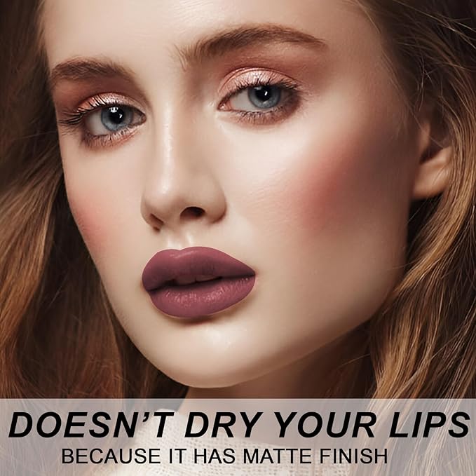 Matte Bullet Long Wear Lipstick - Vegan and Cruelty-Free - Smudge and Waterproof Matte Lipstick with Moisturizing Formula - All Day Comfort - (Midnight Muse # 02)