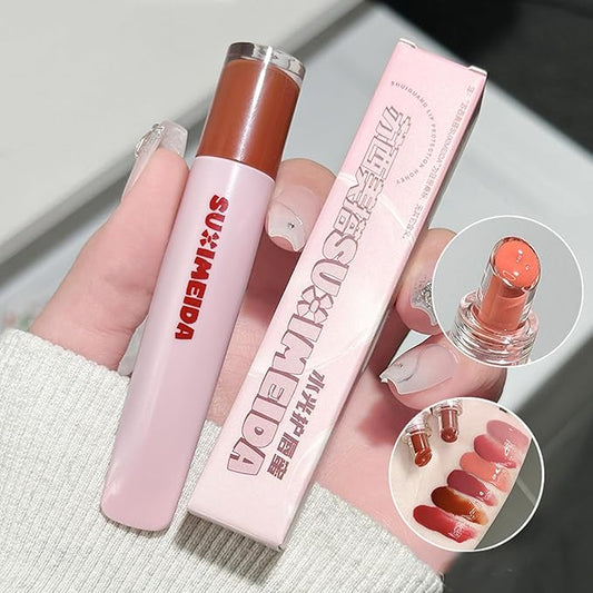 6 Pcs Moisturizing Lip Gloss Set, Hydrating Jelly Lipstick Long Lasting Waterproof Non-Stick Cup Lipgloss, Mirror Liquid Brighten Plumping Lipstick Tinted Lip Balm for Women