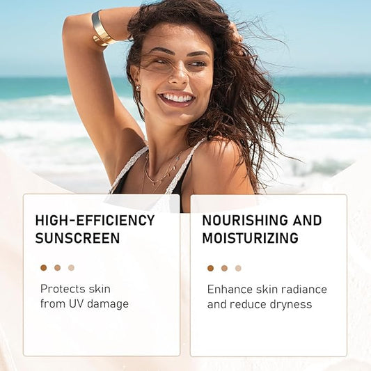 BB Blur Tinted Moisturizer SPF 30, BB Cream Tinted Moisturizer with Broad Spectrum SPF, BB Tinted Care Primer with Brush (Ivory, 2PCS)