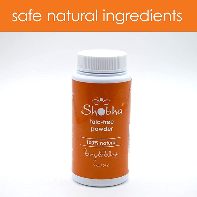 Shobha Talc-Free Powder, Pre-Waxing and Sugaring Body Powder - Natural and Organic Ingredients - Control Under Arm Sweat Post-Wax, 2oz