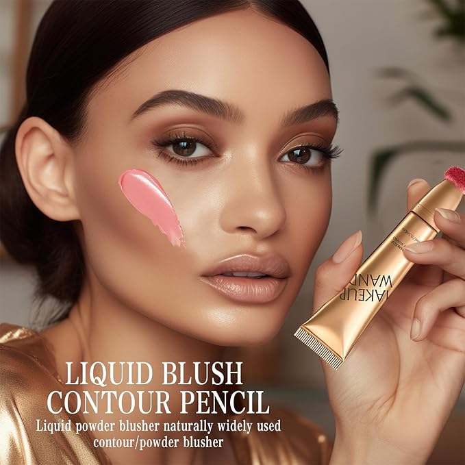 Contour Wand and Blush Wand, 2 in 1 Contouring Wands, Waterproof and Sweat Proof Makeup Stick for Women, Beauty Sticks for Cheeks, 2 in 1 Blushs with Applicator (Blush Wands, 0.66 Fl Oz)