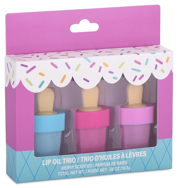 iscream 3-piece Ice Pop Shaped Berry Scented Moisturizing Lip Oil Set