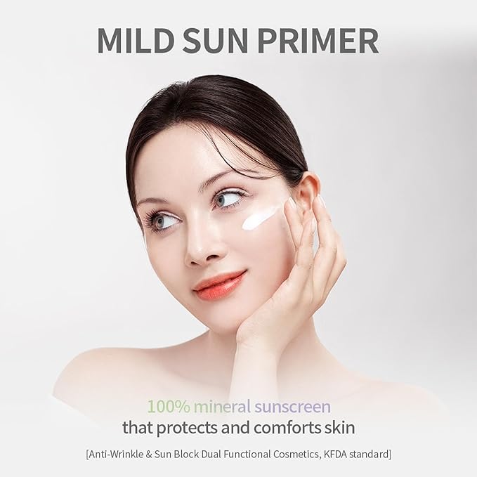 Korean Face Primer 30ml - Green Tinted Cream for Redness & Sensitive Skin - SPF40 - Color Correcting, Moisturizing Anti Redness Makeup Base, Primer for Face Before Makeup with Aloe