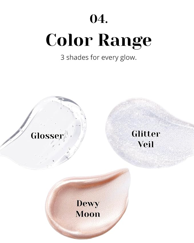 Glint Liquid Gel Highlighter (Dewy Moon, 0.1oz) - Multi-Use Face & Body Gloss for Smooth Glow, Long-Lasting Illuminator Balm for Healthy Radiance. Korean Makeup. Eyes, Cheeks