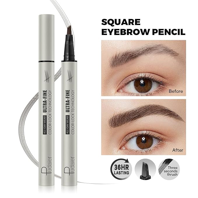 12Pcs Lip Liner Set and 2 Pack Microblading Eyebrow Pencils for Women