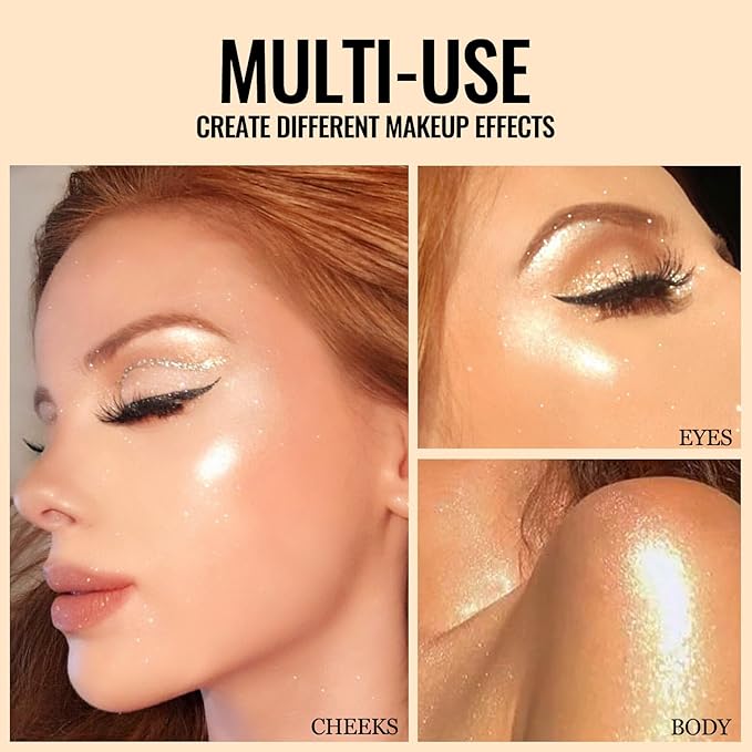 Erinde White Face Highlighter Makeup Palette, Matte Highlighters Makeup Powder, Illuminator Highlighter Baked Powder for Cheeks, Collarbone & Nose, Long-lasting Natural Shiny, 04 Bright White