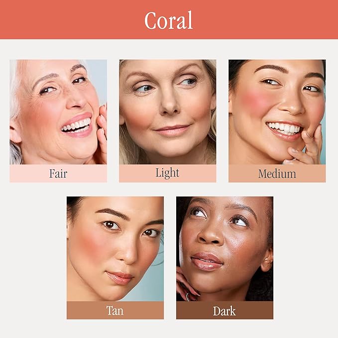 SKINN Treatment Liquid Blush for Cheeks, Coral - Vibrant, Long-Lasting & Buildable Color - Skincare-Infused Make-Up for Fine Lines & Wrinkles - Hydrating & Lightweight Face Makeup Cosmetics