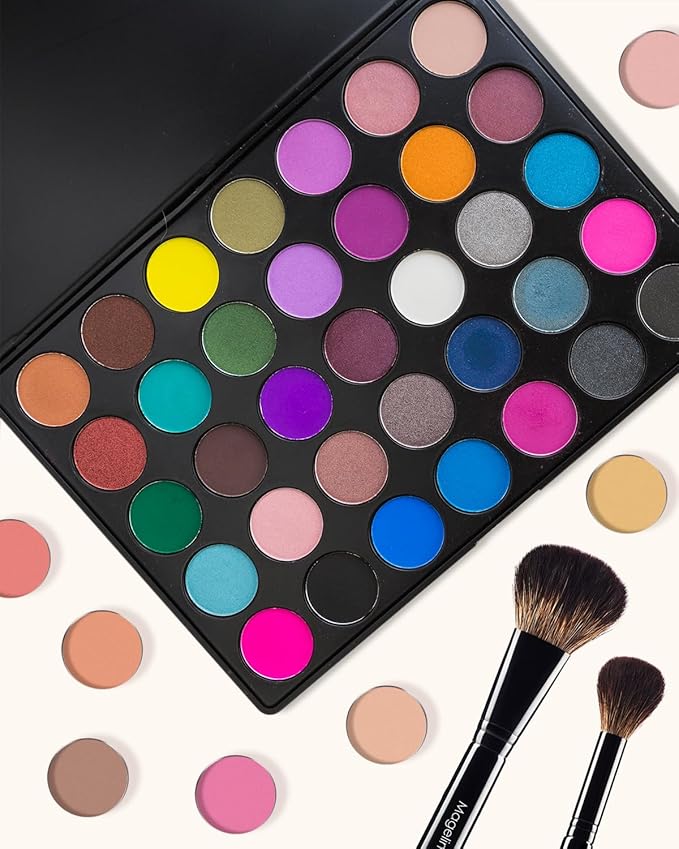 EORTA 100 Pcs Empty Round Metal Tins Palette Pans Silver Mini Aluminum Plate for Paint Eyeshadow Palette Makeup, Diameter 2.5cm