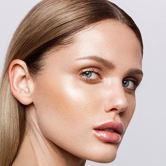 Boobeen Highlighter Palette - Powder Shimmer Highlighter Makeup Facial Illuminator Bronzer Palette - Waterproof Long Lasting