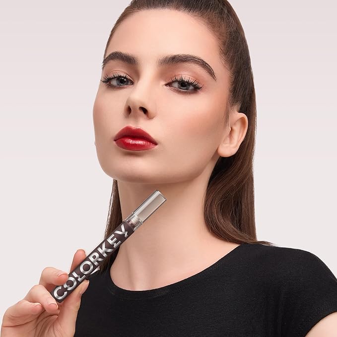 COLORKEY Lip Gloss Mirror Series, Hydrating Lip Gloss with Essential oil, High Shine Glossy Lip Tint, Hydrated & Fuller-looking Lips, Long-Lasting Liquid Lipstick (B708 Tea time)