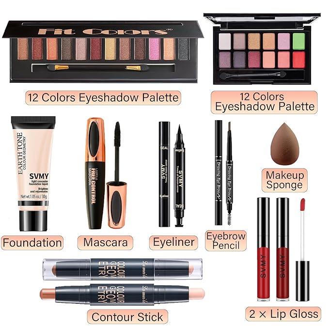 Makeup Set for Women, Makeup Full Kit for Beginners & Professionals, Travel Makeup Set for Teens & Adults, Makeup Gift Set for Girls, Eyeshadow Palette, Lip Gloss, Face & Eye Make up