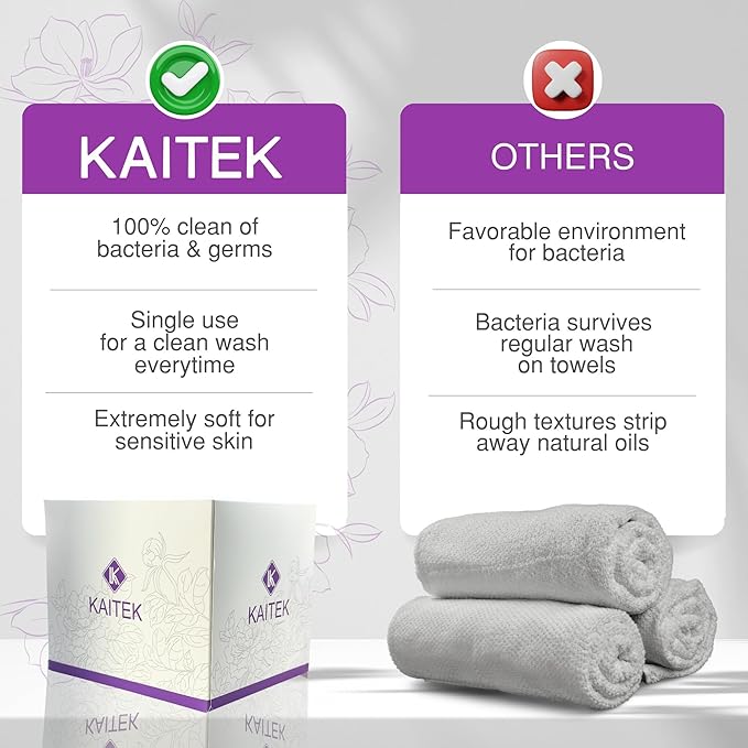 Towels XL, 100% Biobased Face Towel, Disposable Face Towelette, Makeup Remover Dry Wipes, Ultra Soft, 50 Ct, 1 Pack