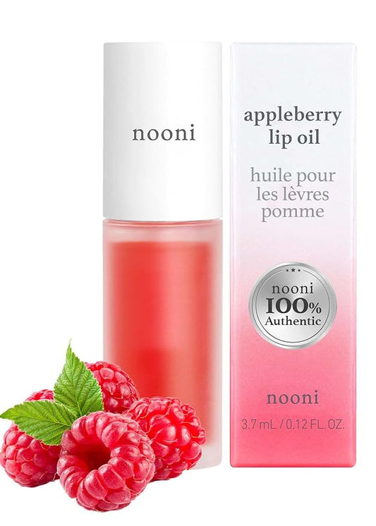 NOONI Korean Vegan Lip Oil Bundle - Appleberry&Applefig | Lip Stain, Gift, Long-Lasting, Moisturizing, Plumping, Revitalizing for Dry Lips