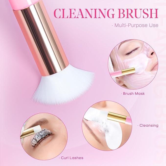 Buqikma Lash Wash for Eyelash Extension, 60Ml/2.11fl.Oz Eyelash Shampoo Kit with Lash Shampoo Brushes Gentle Lash Extension Cleanser for Professional Salon Use and Home Use