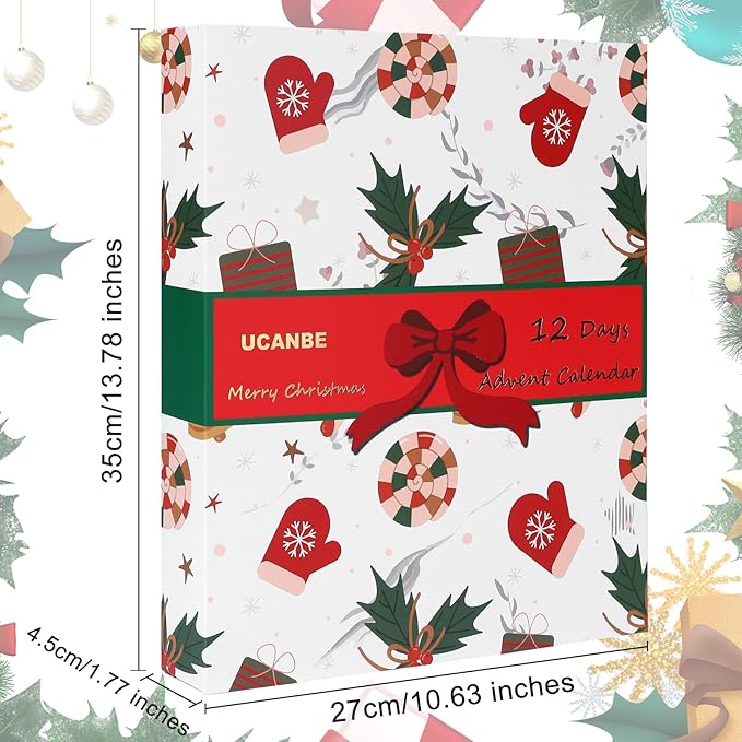 UCANBE Makeup Advent Calendar 2024, 12 Days Christmas Countdown Calendar Surprise Gift Kit, Xmas Holiday Festival Cosmetic Starter Makeup Set with 12 Beauty Boxes for Women Teens Girls