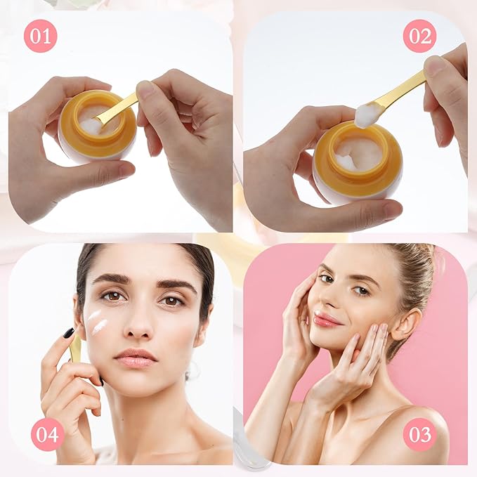 8pcs Makeup Spatulas, Zinc Alloy Make Up Spatulas Mini with a Small Hole, Smooth and Reusable Skincare Spatula,Facial Smear Tool for Mask, Eye Cream, Lotion, Moisturizer,4 Color