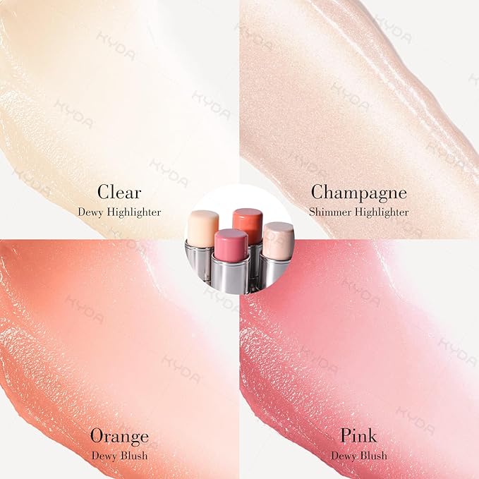 KYDA Orange Blush Stick, Natural Glow Face Blusher, Dewy Glow Finish, Radiance Balm for Glass Skin, Lightweight Creamy Multiuse Makeup Stick, Buildable Watercolor Blush Balm, Moisturizing