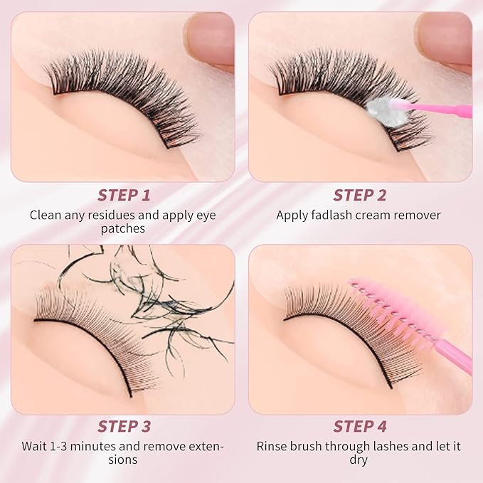 Eyelash Extension Remover 10g Lash Extension Remover Dissolves Powerful and 60ML Eyelash Extension Remover Gentle Soothing Cluster Lash Extension Remover