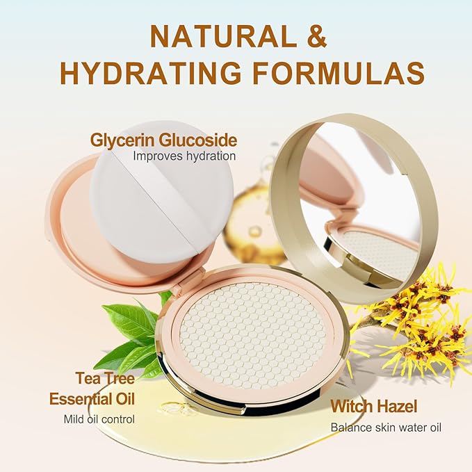 Freckles Stamp Air Cushion (Light Brown) and Face Oil Blotting Powder Cushion, Waterproof Long Natural Freckle, High Moisturizing Matte Makeup For Oily Skin