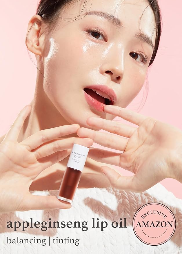 NOONI Korean Vegan Lip Oil - Appleginseng 0.12 Fl Oz + Korean Facial Clenaser - Snowflake Whipping Cleanser 5.07 Fl Oz Bundle