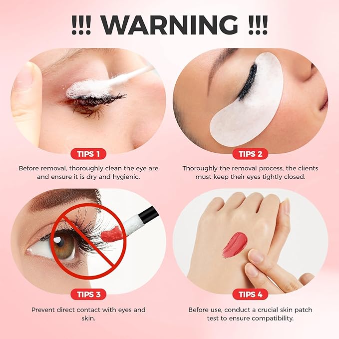 Eyelash Extension Remover Cream, Professional Lash Remover for Lash Extensions, Low Irritation, Fast Dissolution, Lash Extension Remover Cream for Salon Use, 5g (Strawberry)