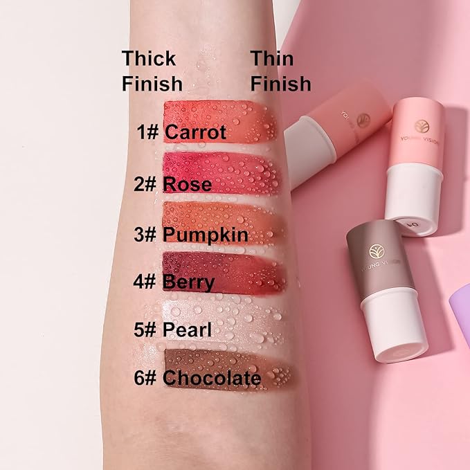 YOUNG VISION Cream Contour Sticks Collection, 6 Colors Face Blush, Bronzer and Highlighter Makeup Set, Putty Blush Palette, Blendable, Lightweight, Christmas Gift for Women or Girls…