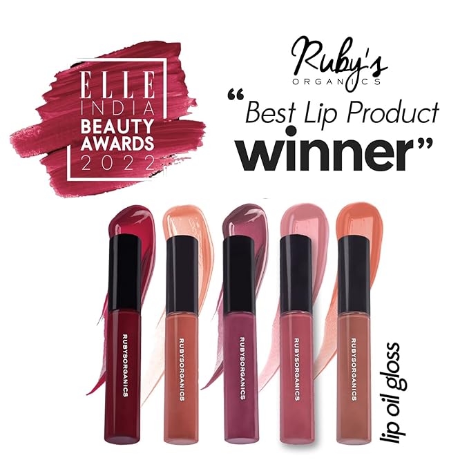 RUBY'S ORGANICS Lip Gloss for Women, Lip Balm for Girls, Hydrating, Non Sticky & Non Drying Formula, Long Lasting, Natural Organic Lip Makeup, Paraben Free -Toffee, 6.5ml