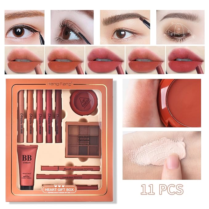 LAMUSELAND All in One Makeup Kit, 11-Piece Women Complete Makeup Kit, a Must-Have Gift Set for Beginners or Professional Makeup Sets Beginners. (9091E-A)