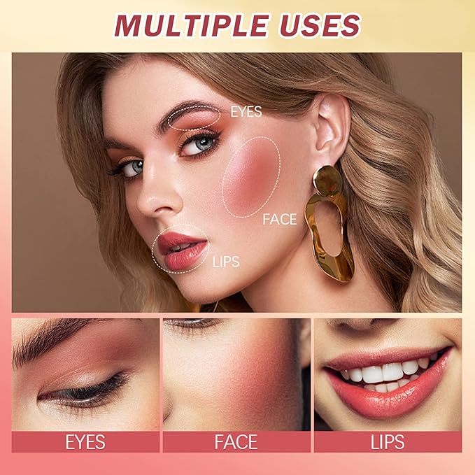 Cream Blush for Cheeks - Soft, Long Lasting, Waterproof, Matte Makeup - 03