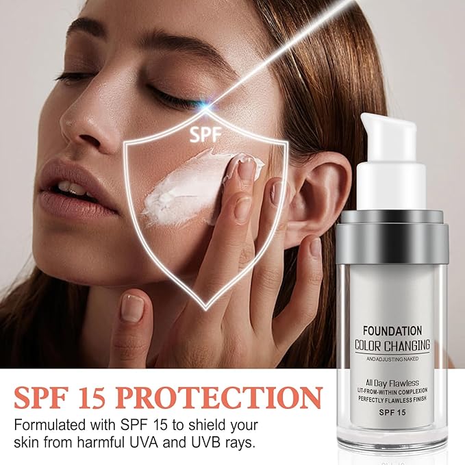 SPF 50+ Foundation 4 in 1 - Medium Spectrum + TLM Colour Changing Foundation SPF15