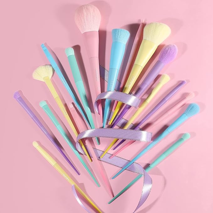 Docolor 17Pcs Colorful Makeup Brushes Set + 48Colors BOOM Eeyshadow Palette, Ultra Pigmented Matte Shimmer Metallic Natural Blendable Cream Powder Long Lasting Waterproof Make Up Eye Shadow Palettes