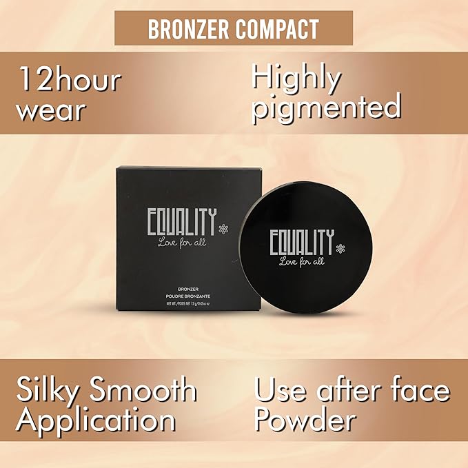 EQUALITY Bronzer, Silky smooth application, Waterproof, up to 12H wear, 100% Halal Certified & Cruelty-Free, Highly Pigmented, Hypoallergenic, Non - Comedogenic, Natural looking radiant bronzer - 730