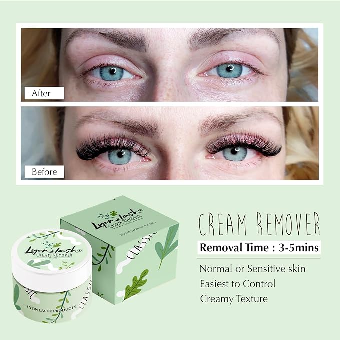 LyonLash Pro Gentle Cream Remover 15g 0.51fl. oz | Removes Eyelash Extension Glue Effectively| Low Irritation for Sensitive Skin | Essential Lash Extensions Supplies (Classic)
