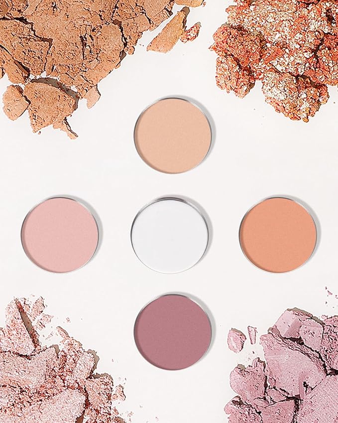 EORTA 100 Pcs Empty Round Metal Tins Palette Pans Silver Mini Aluminum Plate for Paint Eyeshadow Palette Makeup, Diameter 2.5cm